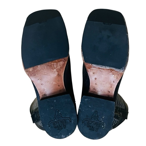 Alfa Boots Western Cowboy Python Mens Square Toe Double/Stiched 30(US-11-11.5) main image 8